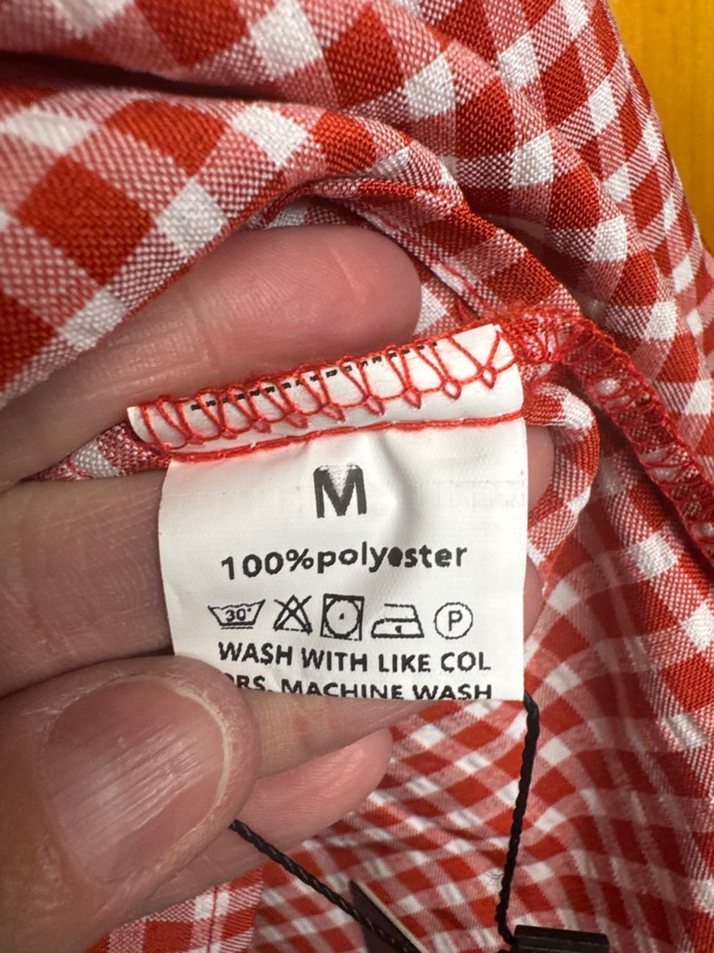 Kohl's Red and White Gingham Tiered Button-Front Midi Dress - Picture 6 of 7